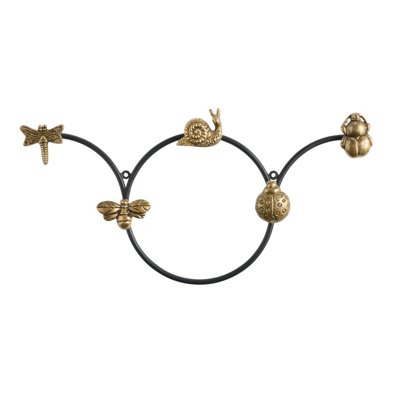 Antique Gold Garden Bug Wall Rack