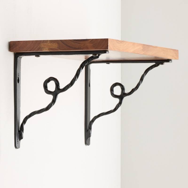 Black Iron Flourish Mix & Match Shelf Brackets 2 Pack