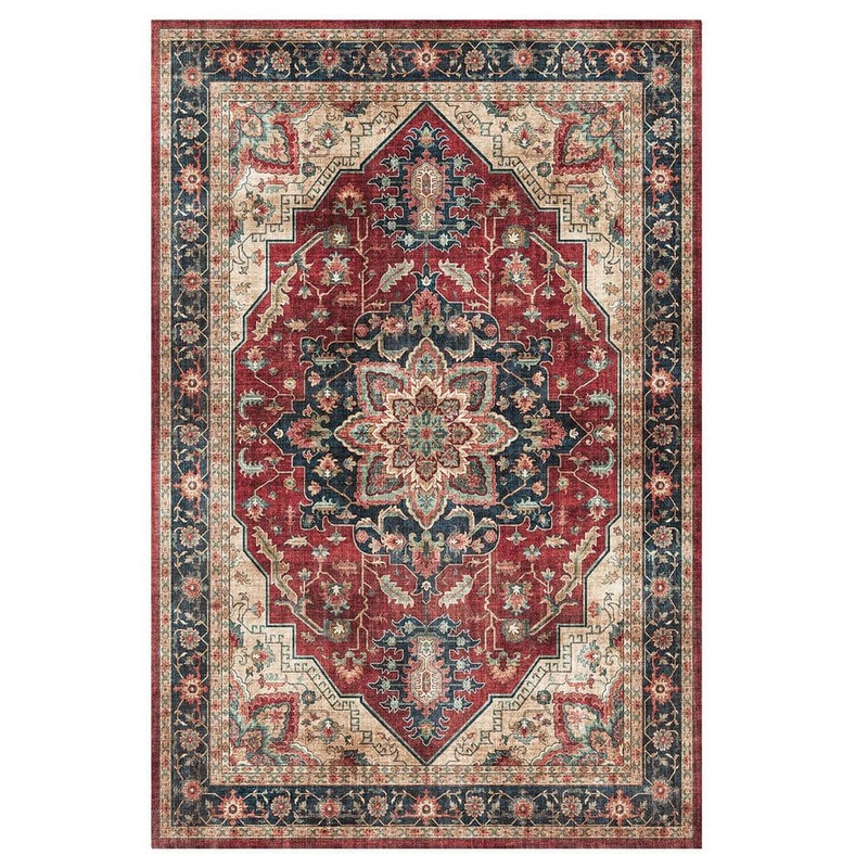 Gertmenian Crystal Print Soha Red 2 ft. x 4 ft. Moroccan Digitally Printed Polyester Area Rug (2-Pack) 26145