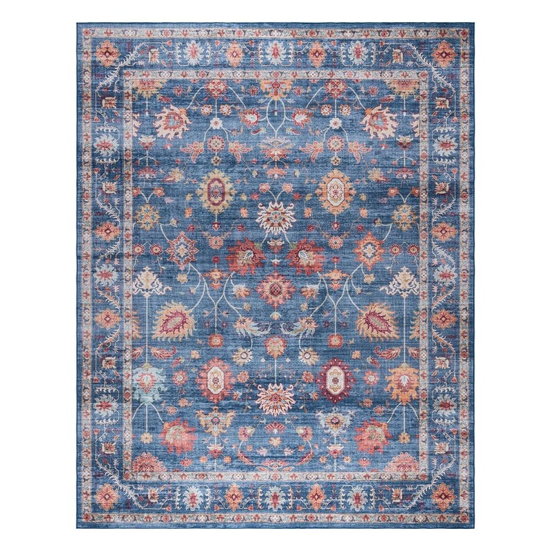 Gertmenian Cullen Blue 6 ft. x 9 ft. Crystal Print Polyester Digitally Printed Area Rug 28945