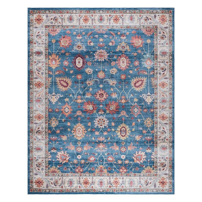 Gertmenian Cullen Blue/Tan 5 ft. x 7 ft. Crystal Print Polyester Digitally Printed Area Rug 28932