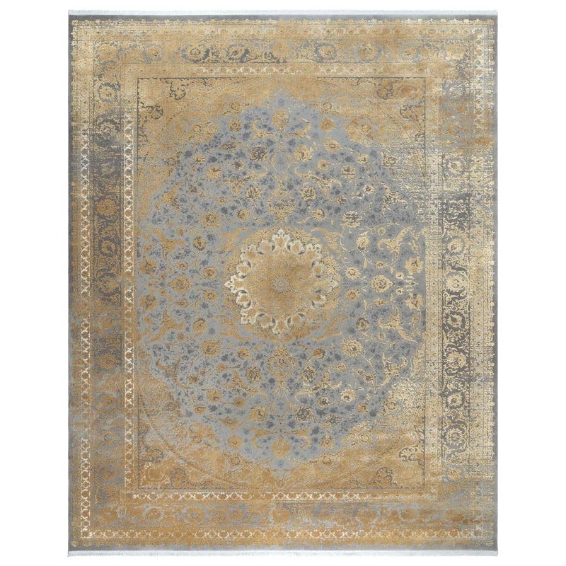 Gertmenian Florance Foggia Gold 8 ft. x 10 ft. Oriental/Medallion Indoor Area Rug 29232