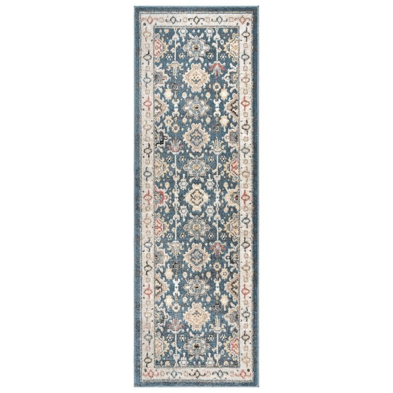 Gertmenian Heirloom Hadley Blue 2 ft. x 6 ft. Oriental Border Indoor Runner Rug 38859