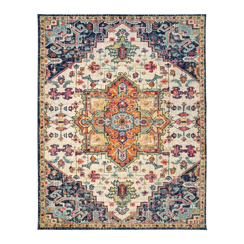 Gertmenian Scanda Tyrella Multi-Colored 9 ft. x 12 ft. Center Medallion Indoor Area Rug 78973