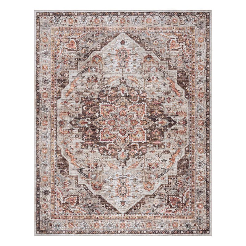 Gertmenian Soha Brown 6 ft. x 9 ft. Crystal Print Polyester Digitally Printed Area Rug 28909