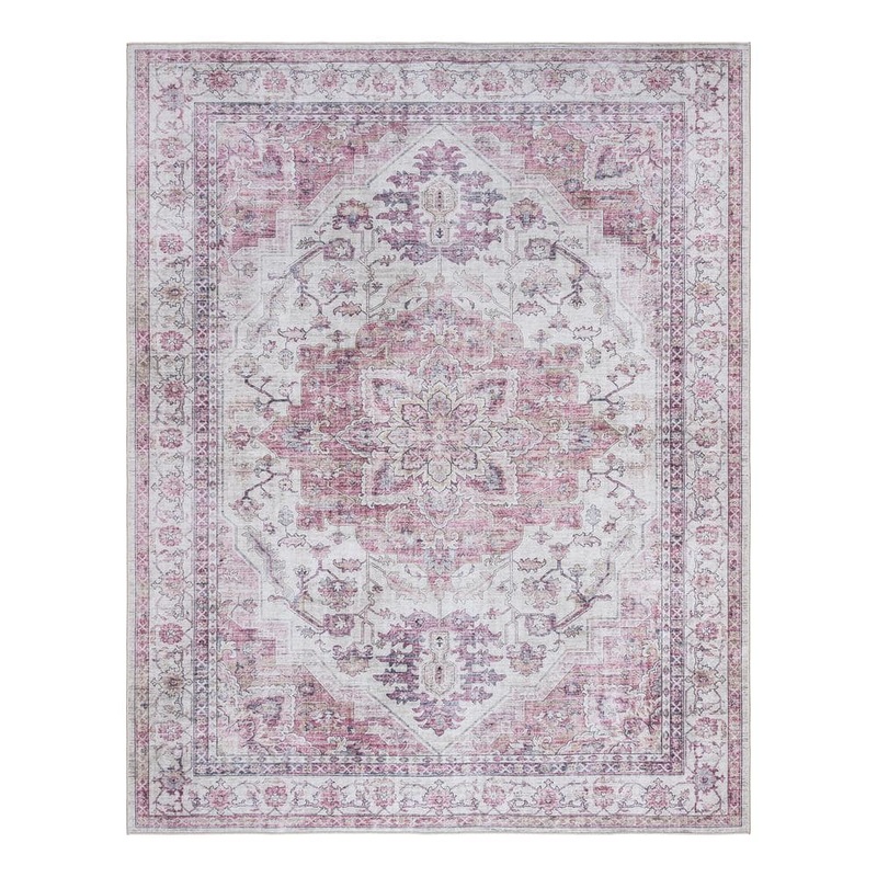 Gertmenian Soha Pink 9 ft. x 13 ft. Crystal Print Polyester Digitally Printed Area Rug 28905