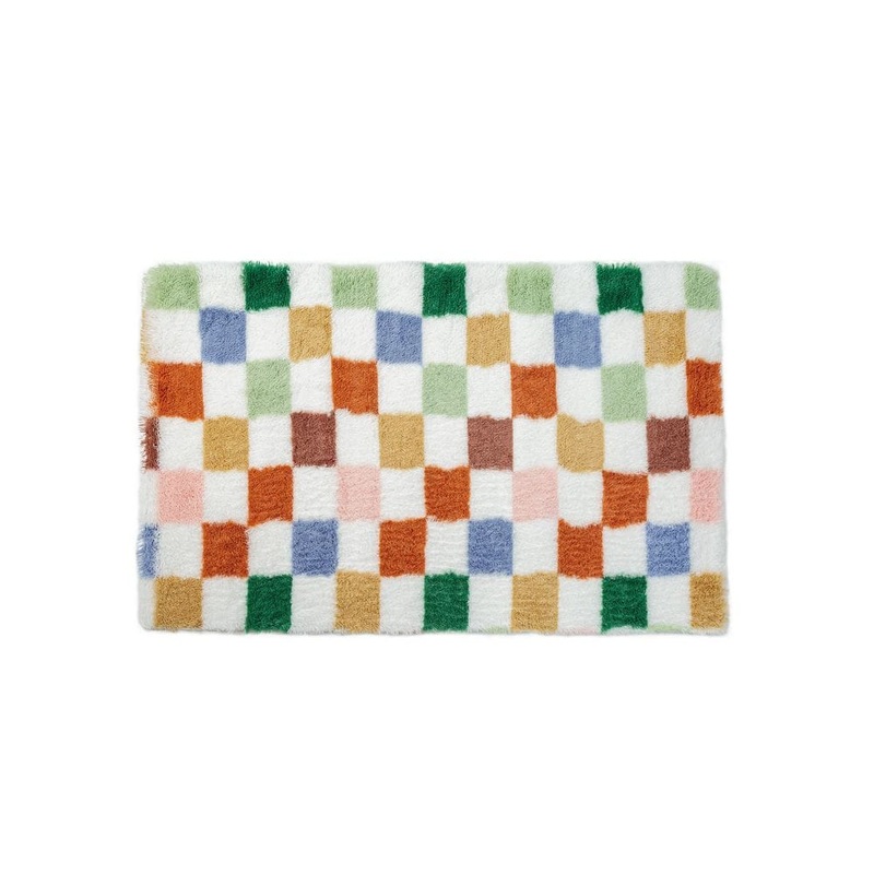 HaiiMeid Checkerboard Shag Multicolor 5 ft. x 8 ft. Checkered Area Rug X24IU0093H-658