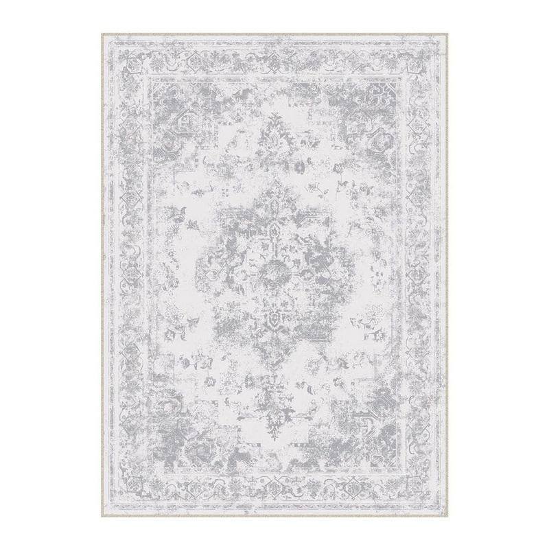 HaiiMeid Jane Eyre Gray 9 ft. x 12 ft. Vintage Medallion Distressed Area Rug X24IU0119SH-391