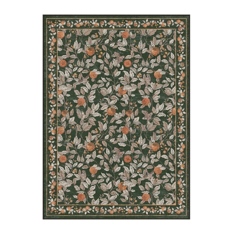 HaiiMeid Pomegranate Floral 9 ft. X 12 ft. Green Area Rug X25IU0049H-291