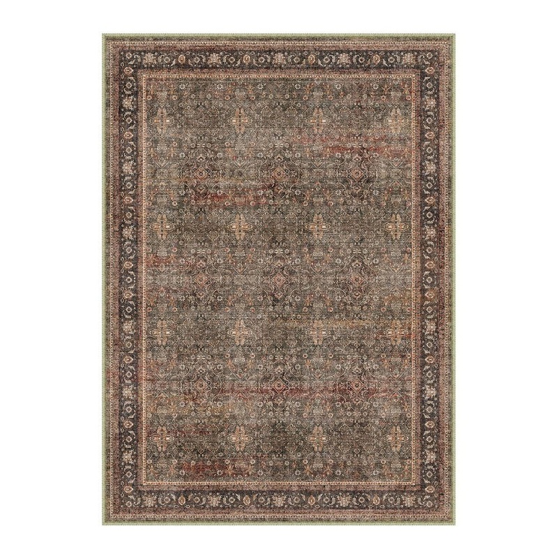 HaiiMeid Star Red 3 ft. x 5 ft. Distressed Vintage Floral Area Rug X25IU0038H-135