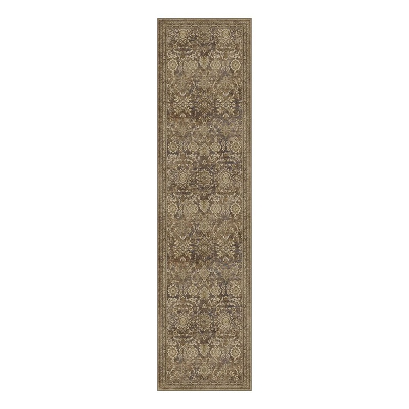 HaiiMeid The Wizard of Oz 2 ft. X 8 ft. Brown Distressed Washable Vintage Floral Runner Rug X25IU0054H-228