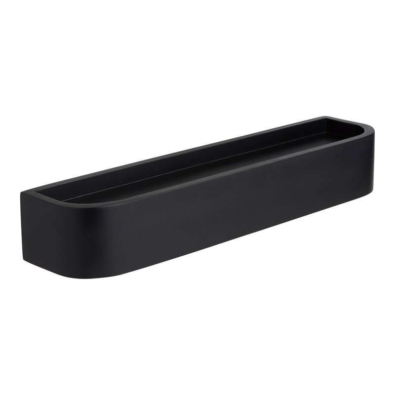 Kash Black Mango Wood Recessed Floating Wall Shelf