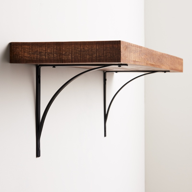Large Black Arched Shelf Brackets 2 Pack