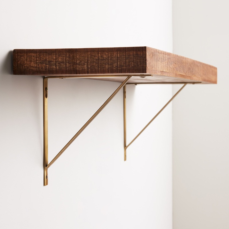 Large Gold Metal Mix & Match Shelf Brackets 2 Pack