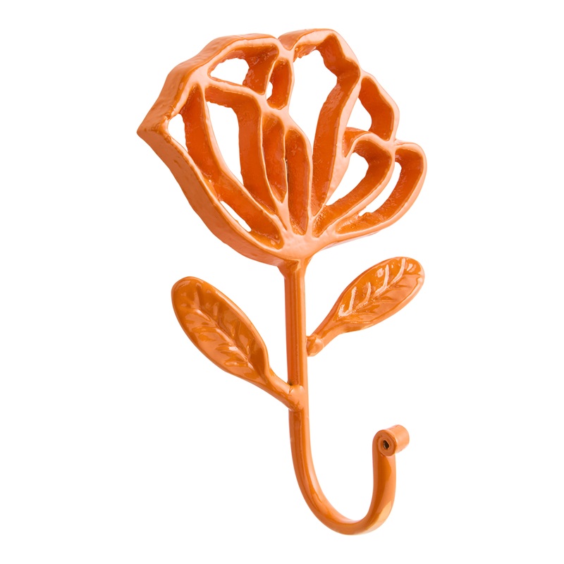 Orange Iron Flower Wall Hook
