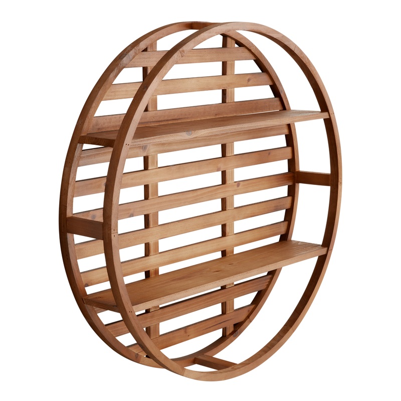 Round Wood Divya Wall Shelf