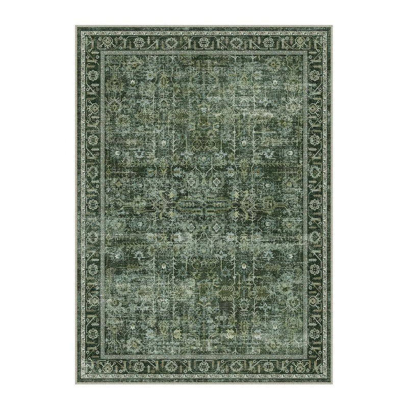 HaiiMeid Bursch Green 6 ft. x 9 ft. Distressed Vintage Floral Area Rug X25IU0030SH-269