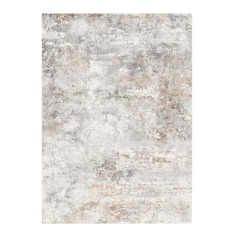 HaiiMeid Frost Gray/Golden 4 ft. x 6 ft. Modern Abstract Area Rug X24IU0054H-346