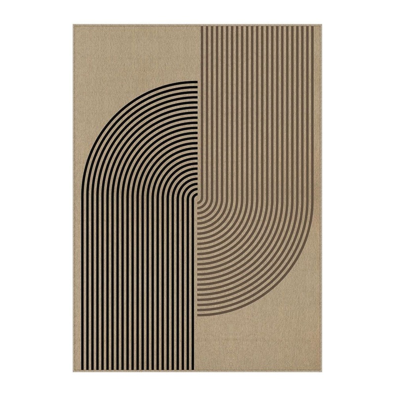 HaiiMeid Keloni Linen-look Brown/Black 2 ft. x 3 ft. Geometric Area Rug X25IU0037H-123