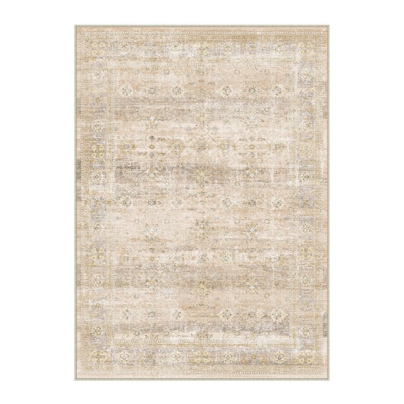 HaiiMeid Oasis Secret Beige 6 ft. x 9 ft. Distressed Vintage Floral Area Rug X25IU0028SH-369