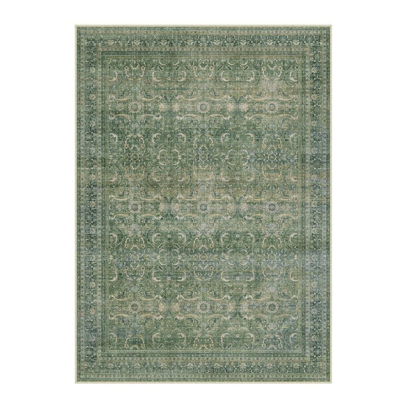 HaiiMeid Phuket Island Greeen 5 ft. x 7 ft.  Distressed Vintage Floral Area Rug X25IU0070H-157