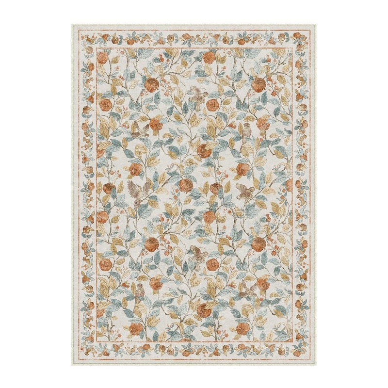 HaiiMeid Pomegranate 3 ft. X 5 ft. Beige Floral Area Rug X25IU0049H-135
