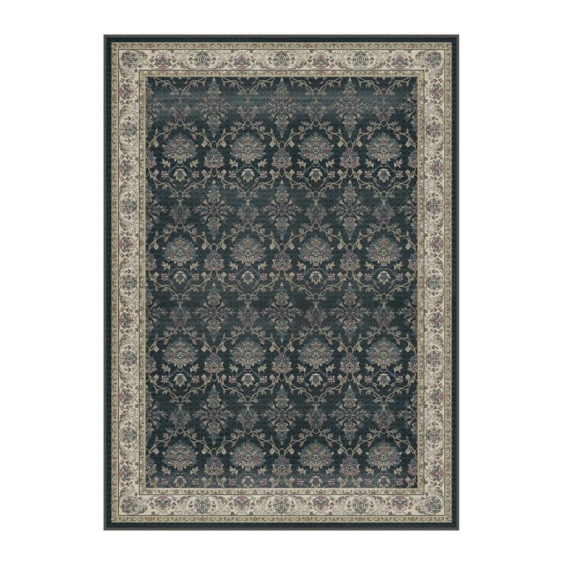 HaiiMeid Shimmer Black 9 ft. x 12 ft. Washable Distressed Vintage Floral Area Rug X25IU0031NH-291
