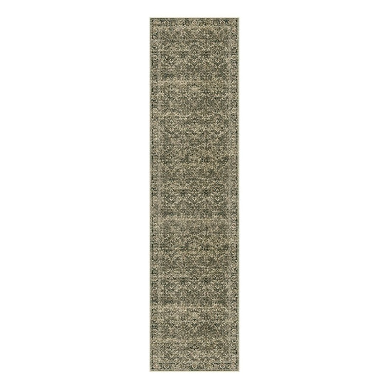 HaiiMeid Shimmer Brown 2 ft. x 8 ft. Washable Distressed Vintage Floral Runner Rug X25IU0031NH-328