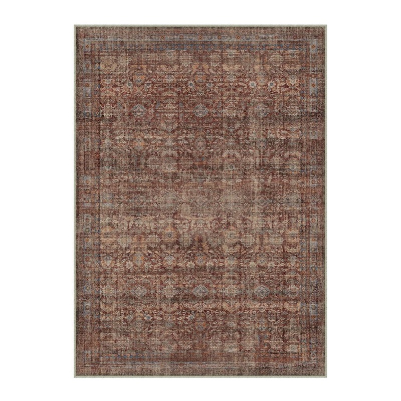 HaiiMeid Solo 6 ft. X 9 ft. Red Distressed Vintage Floral Area Rug X25IU0046H-269