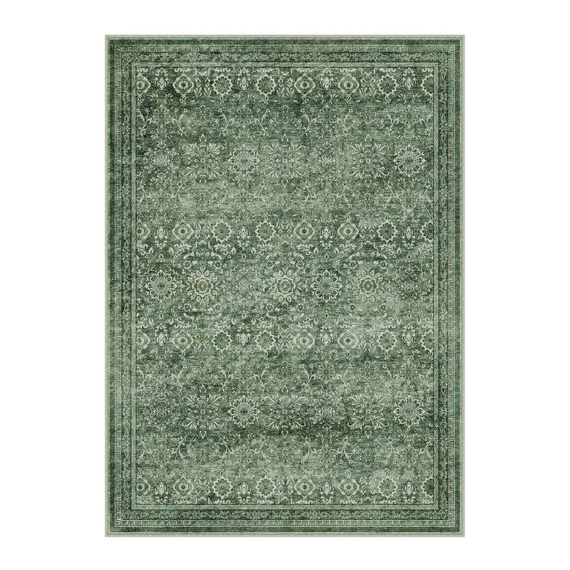 HaiiMeid The Wizard of Oz 9 ft. X 12 ft. Green Distressed Washable Vintage Floral Area Rug X25IU0054H-191