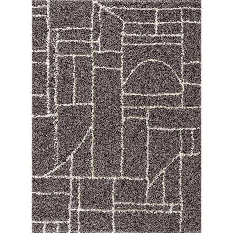 HAUTELOOM Andia 3 ft. X 7 ft. Gray, White Area Rug HMSGANDIAA3-02070703