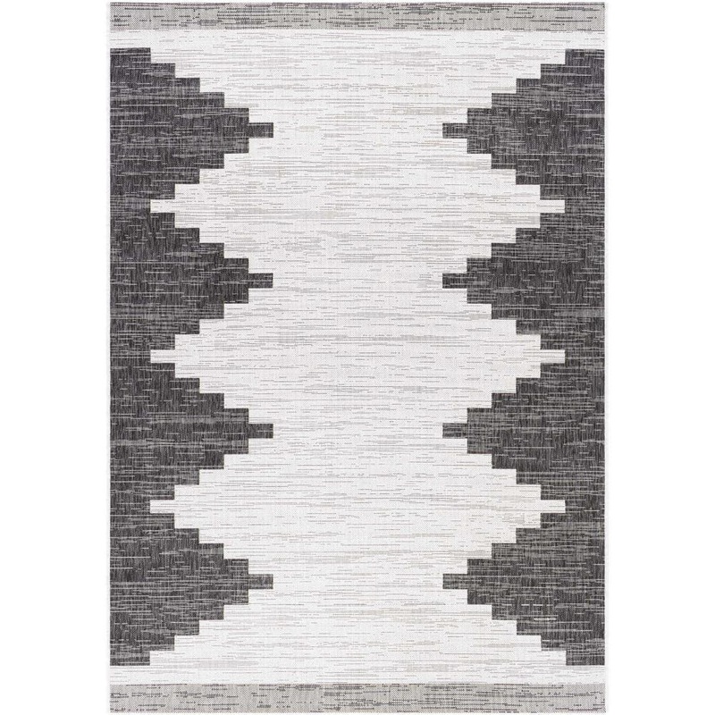 HAUTELOOM Djugun Black/Charcoal/Off White 2 ft. x 3 ft. Area Rug DJU-2211