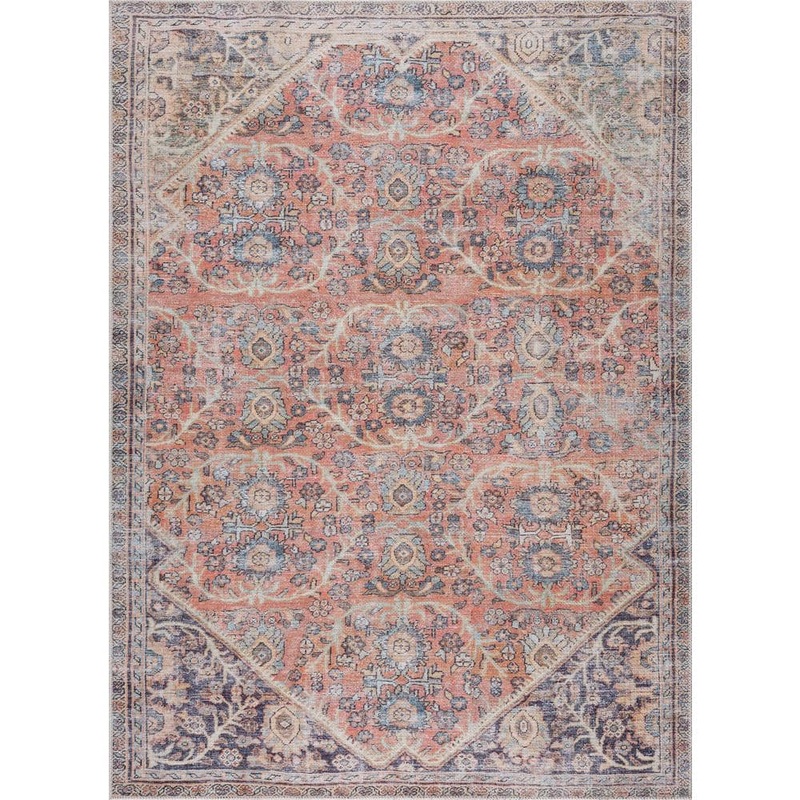 HAUTELOOM Konstantina 8 ft. X 10 ft. Peach, Pink, Mustard Area Rug HGEBKONSTA1-07101002