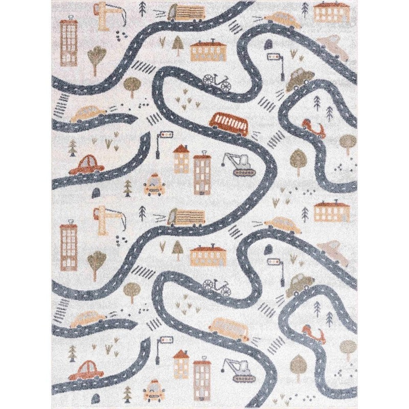 HAUTELOOM Mave 8 ft. X 10 ft. Cream, Antrasit Area Rug HLLLMAVE8A1-07101000