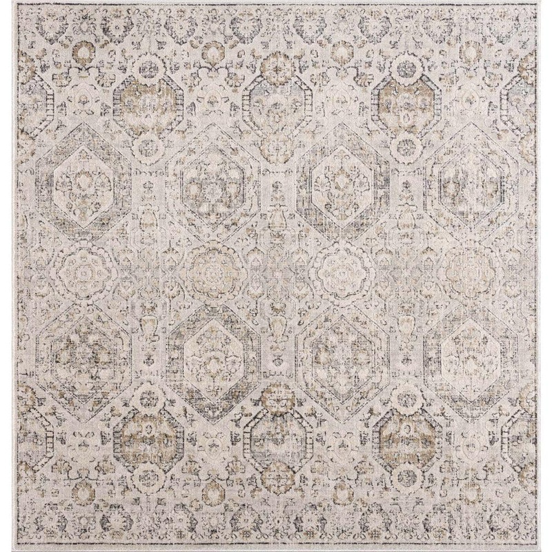 HAUTELOOM Parkerfield Beige/Black/Charcoal 6 ft. x 6 ft. Area Rug PRKRF-67SQ