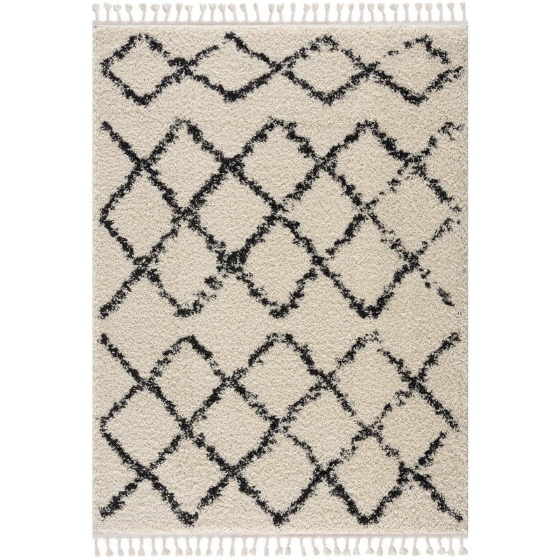 HAUTELOOM Wallagrass Charcoal Peach 8 ft. x 10 ft. Area Rug WAL-710103