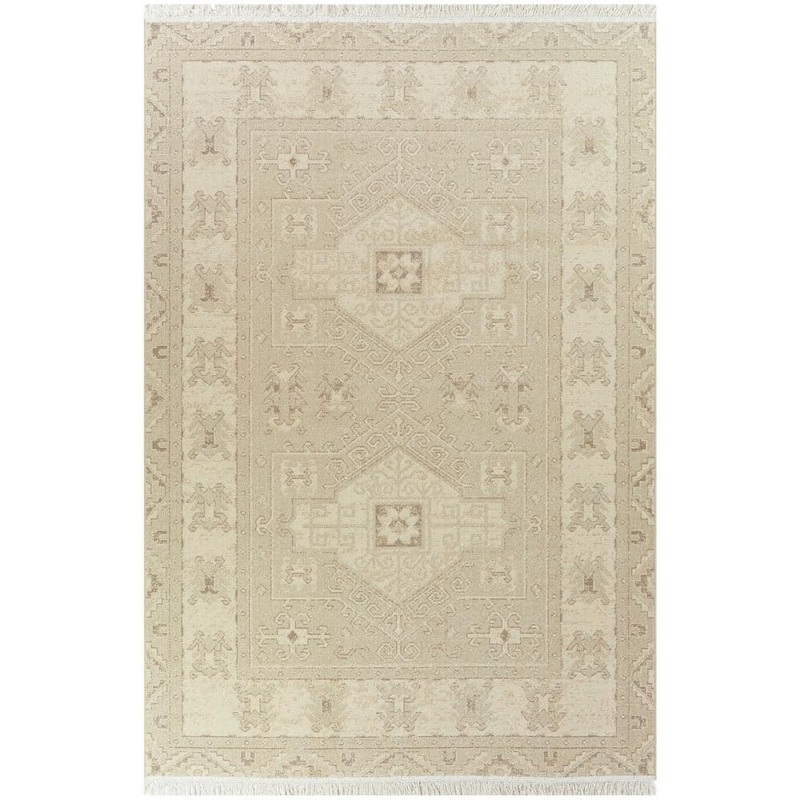 Home Decorators Collection Decklyn Taupe 5 ft. x 7 ft. Oriental Fringe Area Rug 3103439