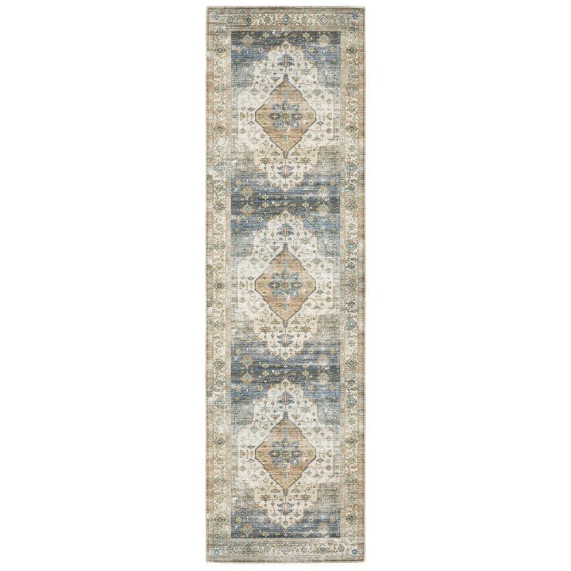 Home Decorators Collection Harmony Denim 2 ft. x 7 ft. Indoor Machine Washable Runner Rug 607228