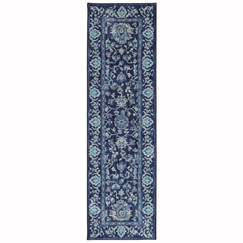 Home Decorators Collection Jackson Indigo 2 ft. x 7 ft. Runner Rug 495947