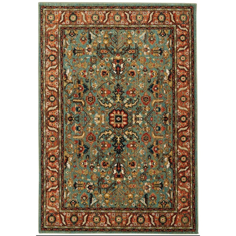 Home Decorators Collection Mariah Aquamarine 5 ft. x 7 ft. Floral Area Rug 635602