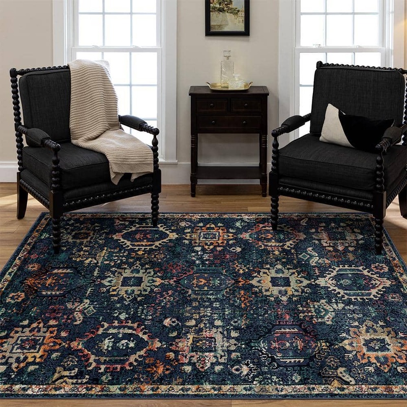 Home Decorators Collection Medallion Blue 7 ft. 10 in. x 10 ft. Indoor Area Rug 925154