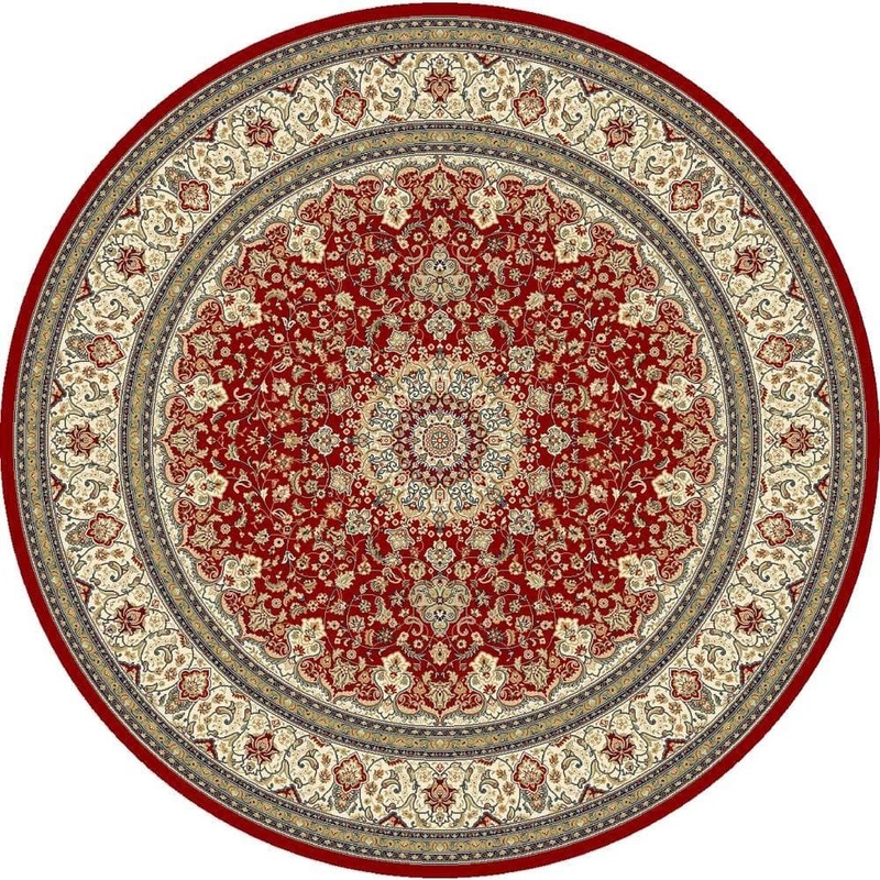 Home Decorators Collection Nicholson Red/Ivory 8 ft. x 8 ft. Round Indoor Area Rug 9172745110