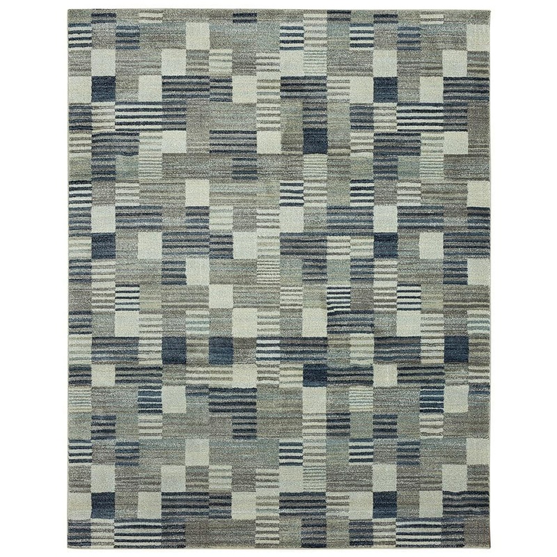 Home Decorators Collection Pernette Blue 6 ft. 6 in. x 9 ft. Geometric Area Rug 900397