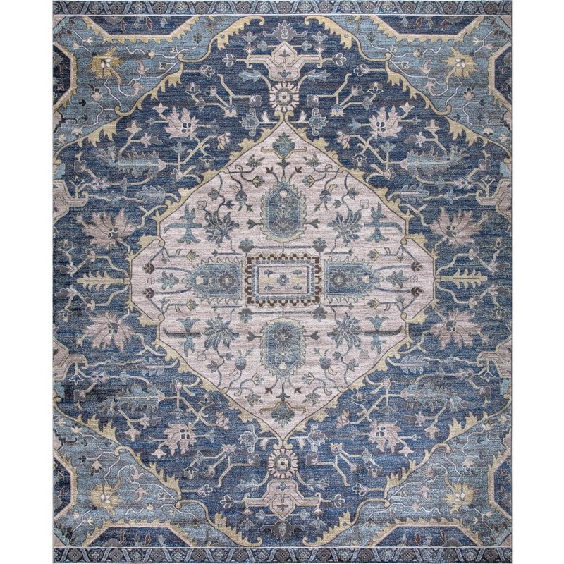 Home Decorators Collection Talya Blue 9 ft. x 12 ft. Medallion Area Rug 54048