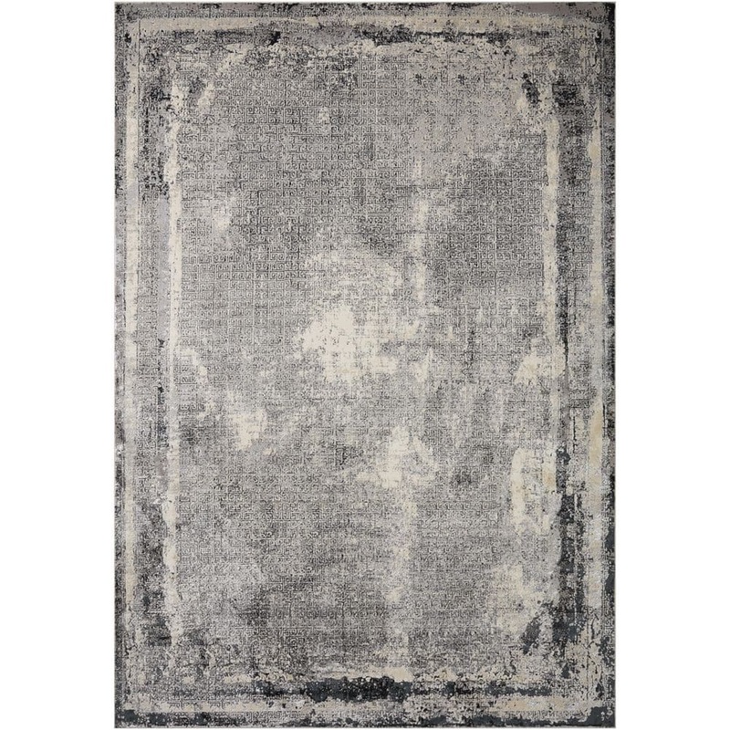Home Decorators Collection Warner Grey/Charcoal 7 Ft. 9 In. x 10 Ft. 10 In. Distressed Distressed Abstract Area Rug 885369572722