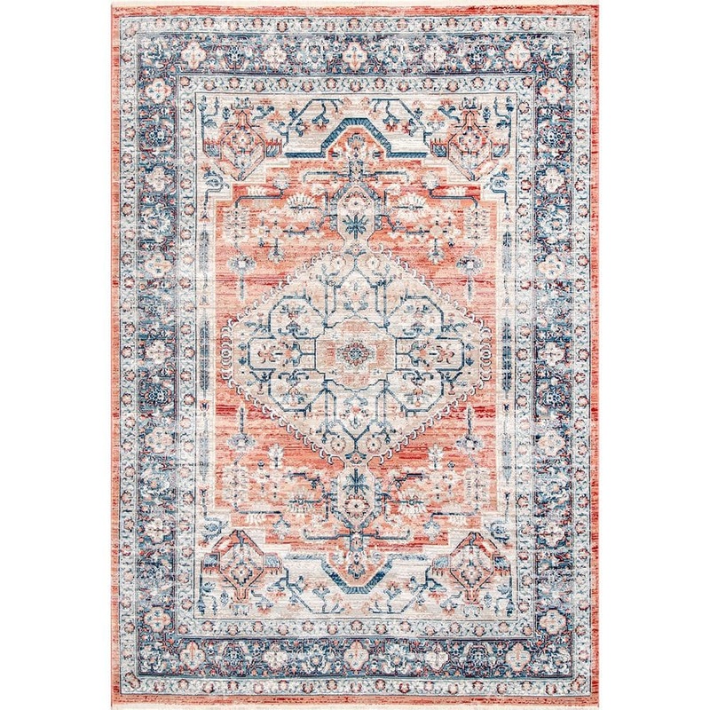 Home Decorators Collection Zara Vintage Medallion Orange 8 ft. x 10 ft. Area Rug KKSL05A-8010