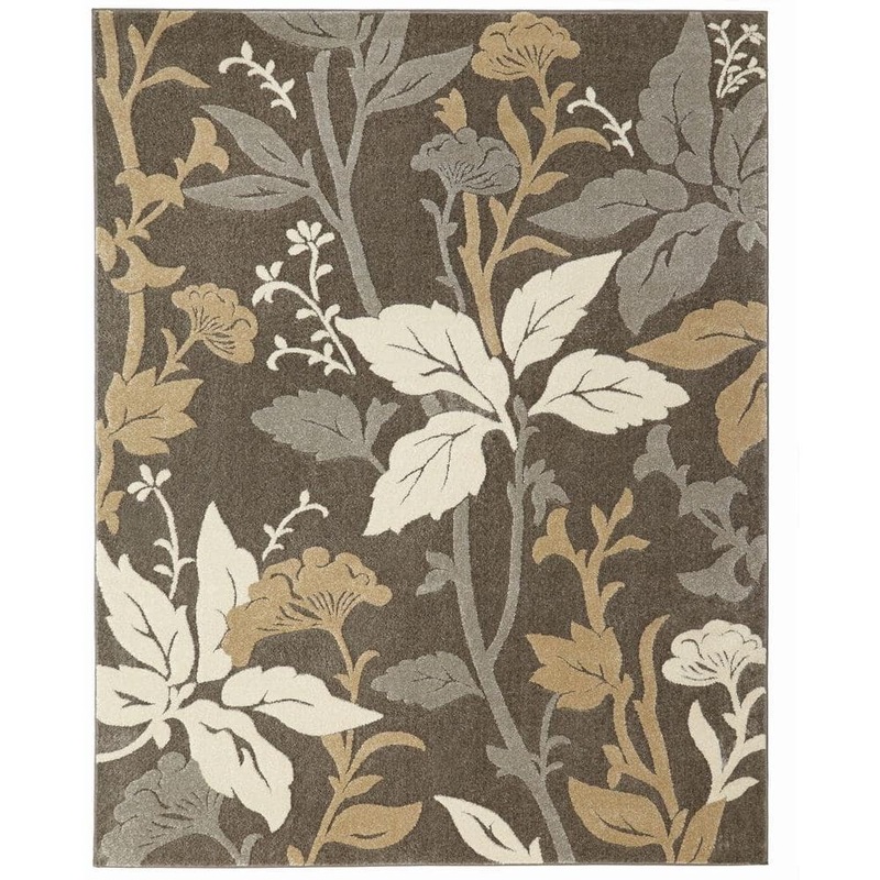Home Decorators Collection Blooming Flowers Gray 9 ft. x 13 ft. Area Rug 25468