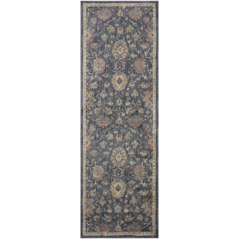 Home Decorators Collection Greta Navy / Rust 2 Ft. 7 In. x 8 Ft. Medallion Runner Rug 885369576232
