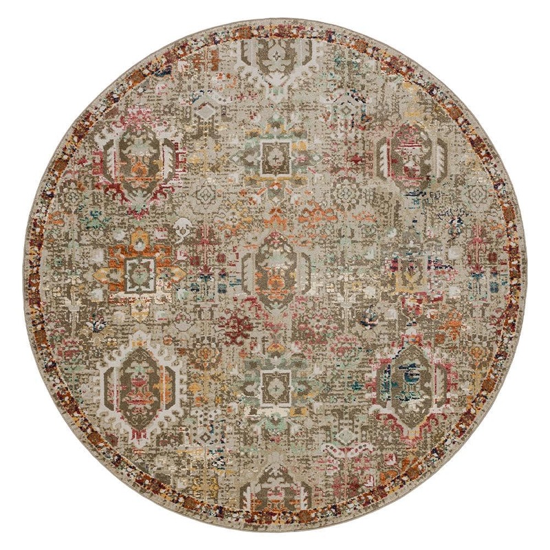 Home Decorators Collection Medallion Tan 7 ft. 10 in. Round Indoor Area Rug 925246