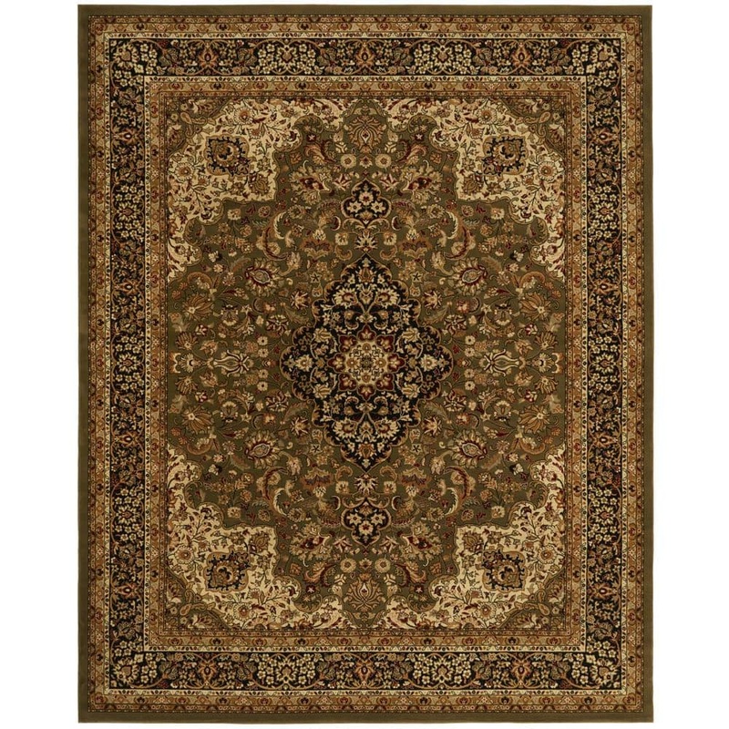 Home Decorators Collection Silk Road Green 9 ft. x 13 ft. Medallion Area Rug 30958